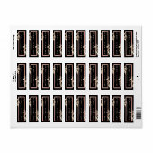 Black Floral Rose Gold Produits Étiquettes bougies (Feuille entière)