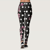 Black  Floral Rozen White Gold Stippen Chic Leggings (Achterkant)