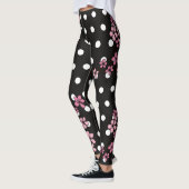 Black  Floral Rozen White Gold Stippen Chic Leggings (Links)