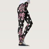 Black  Floral Rozen White Gold Stippen Chic Leggings (Rechts)