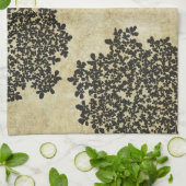 Black Floral  Theedoek (Gevouwen)