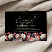 Black Floral verlovingsfeest Kaart