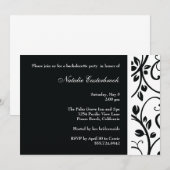 Black Floral Vine Bachelorette Kaart (Voorkant / Achterkant)