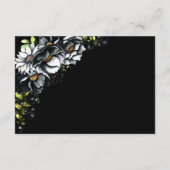Black Floral Wedding Details Enclosure Card Informatiekaartje (Achterkant)
