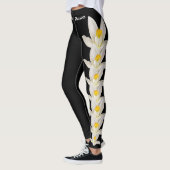 Black Florida State Flower Orange Blossom Leggings (Gauche)