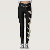 Black Florida State Flower Orange Blossom Leggings (Devant)