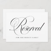 Black Flourish Script Gereserveerde bruiloft (Voorkant / Achterkant)