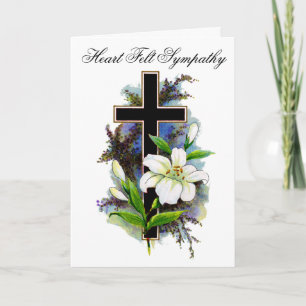 Black Flower Cross Sympathiekaart 12 Kaart