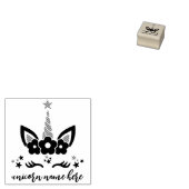Black Flower Hair Unicor Rubberstempel (Gestempeld)