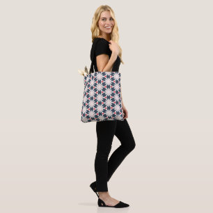 Black Flowers and Pink Spots Pattern Draagtas