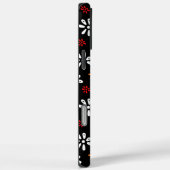 Black Flowers Pattern iPhone 16 Pro Max Hoesje (Achterkant / Rechts)