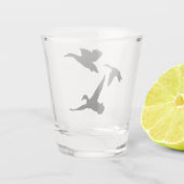 Black Flying Ducks Silhouette Shot Glas (Achterkant)