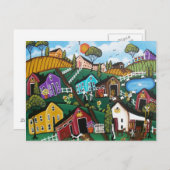 BLACK FOLK ART perdu mouton par LORI EVERETT carte (Devant / Derrière)