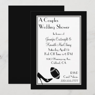 Black Football Couples Wedding Shower Uitnodiging