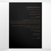 Black Formal Minimal Triple Wedding Programme (Intérieur au milieu)