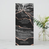 Black Forme Minimaliste Fancy Luxe Mariage Menu (Debout devant)
