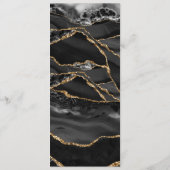 Black Forme Minimaliste Fancy Luxe Mariage Menu (Dos)