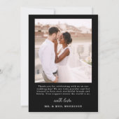 Black Four Fotocollage Script Wedding Bedankkaart (Achterkant)