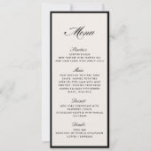 Black Frame Modern Ivory Wedding Menu card Kaart (Voorkant)