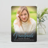 Black Frame Vignette Photo Faire-part de graduatio (Debout devant)