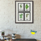 Black Framed Herbs Poster