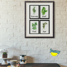 Black Framed Herbs