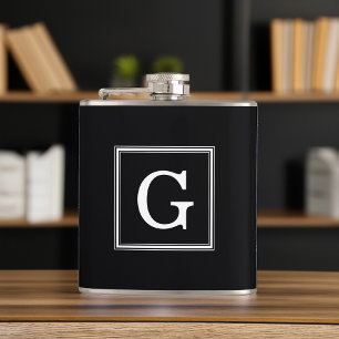 Black Framed Monogram Heupfles