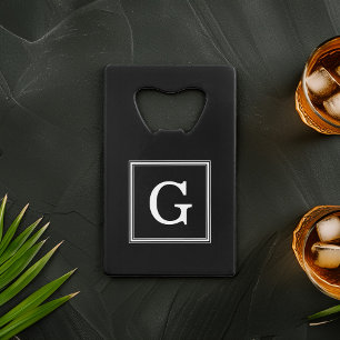 Black Framed Monogram Kredietkaart Flessenopener