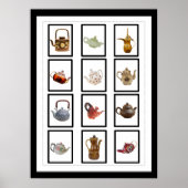 Black Framed Teapots Poster (Voorkant)