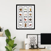 Black Framed Teapots Poster (Thuiskantoor)