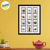 Black Framed Teapots Poster