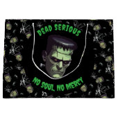 🖤 Black Frankenstein Halloween Gift Bag 💀🎃 Groot Cadeauzakje (Voorkant)