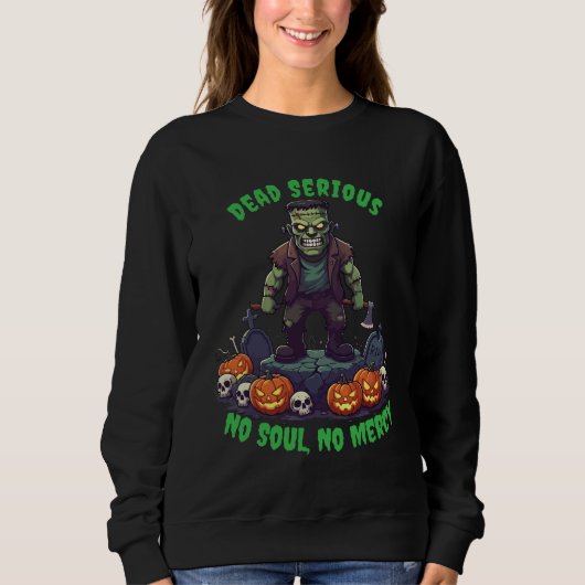 🖤 Black Frankenstein Halloween Sweatshirt 💀 🎃 U (Devant)