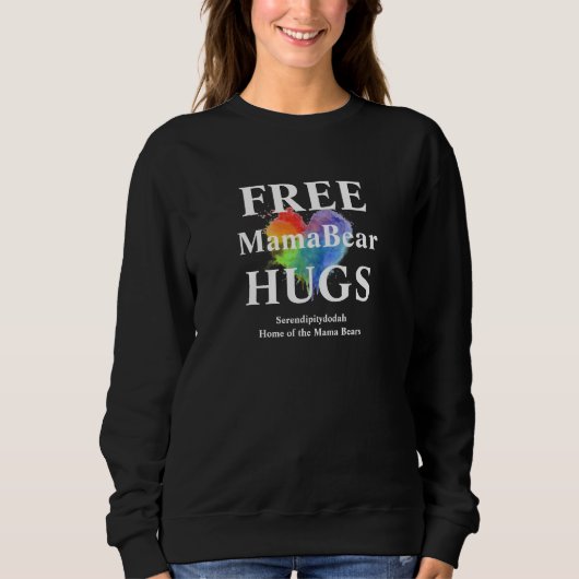 Black Free Hugs Sweatshirt - pas de capot (Devant)