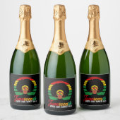 Black Freedom Free Ish sinds 1865 Juneteenth Sparkling Wijnetiket (Flessen)