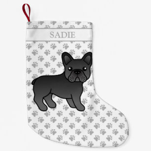 Black French Bulldog Cute Cartoon Dog & Name Kleine Kerstsok