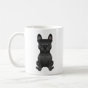 Black French Bulldog / Frenchie Cute Cartoon Dog Koffiemok