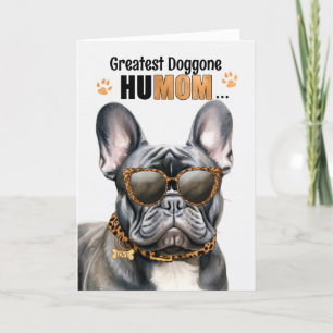 Black French Bulldog Greatest HuMOM Moederdag Feestdagen Kaart