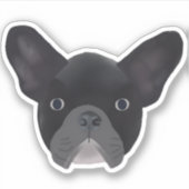 Black French Bulldog Sticker (Voorkant)