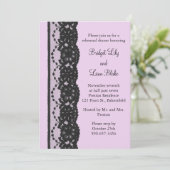 Black French Lace Rehearsal Dinner (fuchsia) Kaart (Staand voorkant)