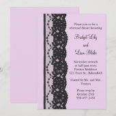 Black French Lace Rehearsal Dinner (fuchsia) Kaart (Voorkant / Achterkant)