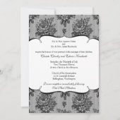 Black French Lace Wedding Invitation Kaart (Voorkant)