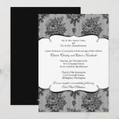 Black French Lace Wedding Invitation Kaart (Voorkant / Achterkant)