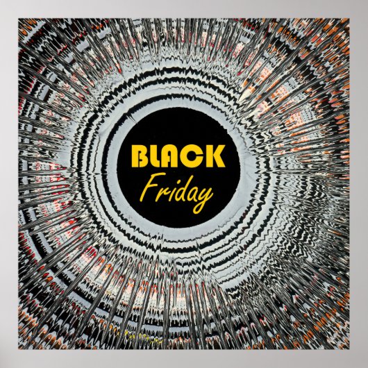 Black Friday advert with original spin art Poster (Voorkant)