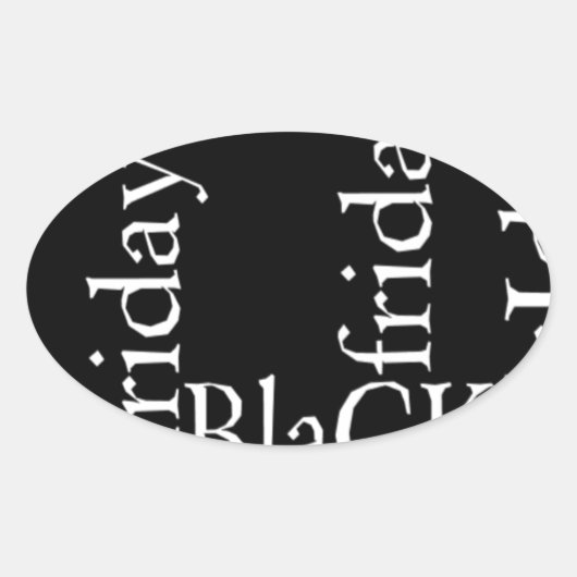 Black Friday Design Ovale Sticker (Voorkant)
