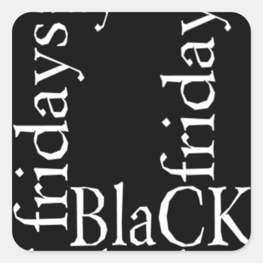 Black Friday Design Vierkante Sticker (Voorkant)