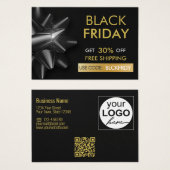 Black Friday Sale Classic Bow QR Code Carte de réd (Devant & derrière)