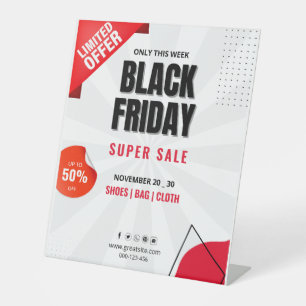 Black Friday Sale Flyer, Zakelijke verkoop Poster Reclamebord Met Voetstuk