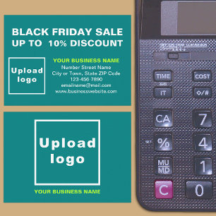 Black Friday Sale op Blauwgroen groene behuizing K Informatiekaartje