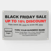 Black Friday Sale op grijze rechthoekige banner (Horizontaal)
